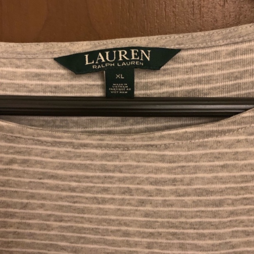 LRL Striped Ruffle Sleeve Top - Picture 2 of 4